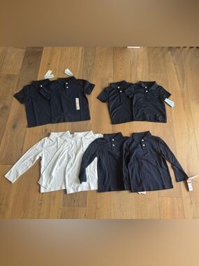 Lot of XS(4/5) Boys Uniform Polos - Long and Short Sleeve